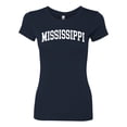 thumbnail image 2 of Wild Bobby State of Mississippi College Style Women Slim Fit Junior Tee, 2 of 6