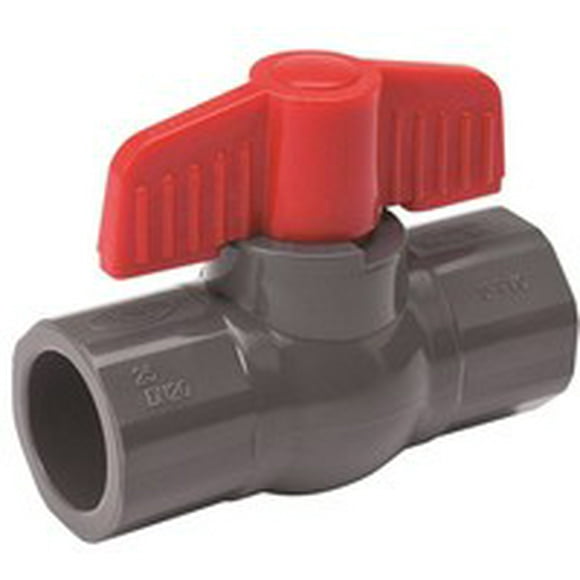 Solvent Ball Valve, Gray PVC, 1-1/2-In. -107-607
