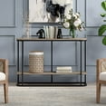 thumbnail image 2 of Evelyn&Zoe Selene 45" Wide Rectangular Console Table, Blackened Bronze/Antiqued Gray Oak, 2 of 5