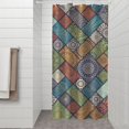 thumbnail image 2 of Multicolor Ethnic Geometric Patchwork Pattern Shower Curtain 36"x72" ,Bathroom Decorative Shower Curtains Set with 12 Hooks,Modern Waterproof Washable Shower Curtain, 2 of 6