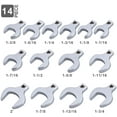 thumbnail image 2 of 14 Piece Premium 1/2" Drive Jumbo Crowfoot Wrench Set, Chrome Vanadium Steel, Includes Standard SAE Sizes from 1-1/16" to 2" with Storage Tray, 2 of 5