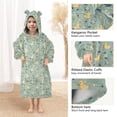 thumbnail image 4 of Dailycode Wearable Blanket Hoodie Oversized Sherpa Flannel Blankets with Pocket for 3-14 Year Old Cute Little Duck and Flowers, 4 of 7
