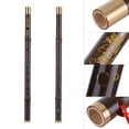 thumbnail image 2 of Professional Black Bamboo Dizi Flute Traditional Handmade Chinese Musical Woodwind Instrument Key of D Study Level, 2 of 3