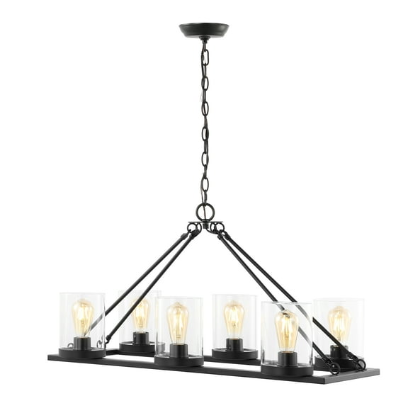 SAFAVIEH Reagan 6-Light Modern Black Iron Chandelier