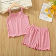 thumbnail image 4 of Utlike Girls 2 Pcs Outfits Set Toddler Baby Summer 2 Piece Outfit Set Sleeveless Camisole Strap Tank Top And Shorts Folwer Clothes Children Shorts Set Size 3 Years-4 Years, 4 of 9