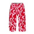 thumbnail image 3 of WTOBBY Women's Trendy Floral Print Elastic Waist Casual Bermuda Shorts with Side Pockets, Fashionable and Comfortable for Summer Events,Red 2XL, 3 of 4