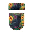 thumbnail image 5 of HELLHERO Black Cat Sunflower Bathroom Seat Covers & Elastic Edge Toilet Lid Cover Set for Indoor Home, Polyester, Reusable, 5 of 8