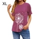 thumbnail image 1 of Camiseta Cuello Redondo Estampado Mujer Tops Poliéster Manga corta Tela de verano, Rosa roja, XL Advancent AP002414-29, 1 of 7