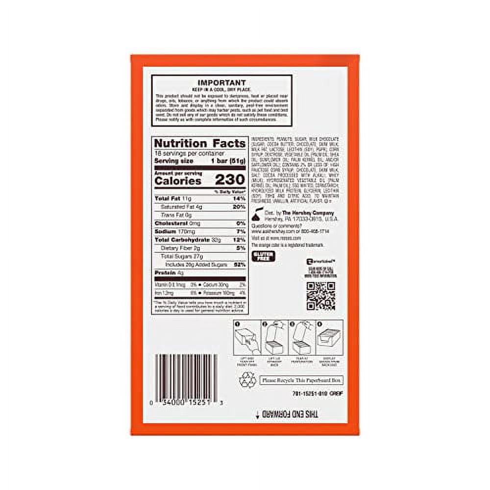 fast break milk chocolate, peanut butter and nougat candy, bulk, gluten free, 1.8 oz bars (18 count)
