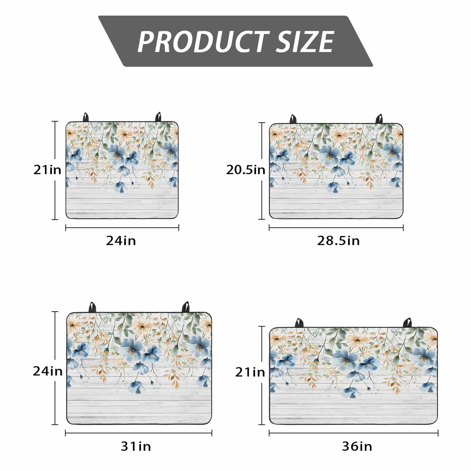 Spring Floral Stove Top Cover for Electric Stove, Heat-proof & Non Slip Glass Top Stove Cover Protector, Weeping Blue Botanical Summer Vintage Kitchen Flat Cooktop Rubber Mat 24x21 Inches