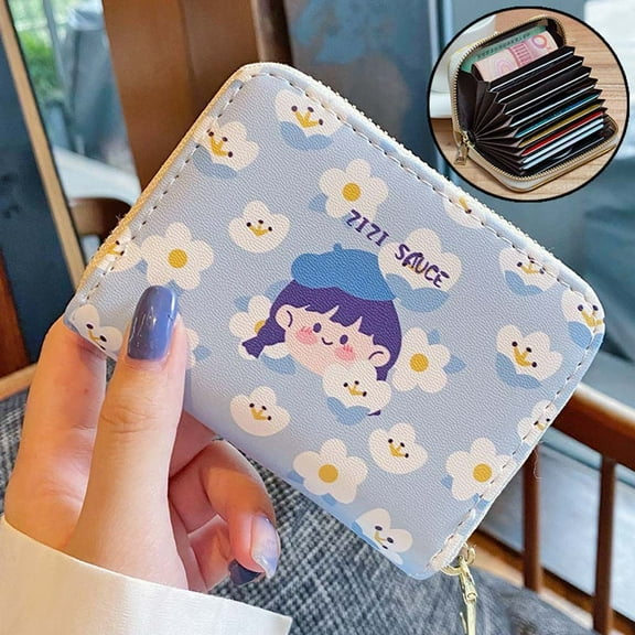 Mini Money clip Multi Card Pockets Credit Card Clip Organ Card Bag Short Wallet Zipper Card Holder Coin Purse ID Card cover A