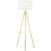 Revel Grace 60.5" Contemporary Wooden Tripod Floor Lamp   White Shade