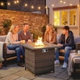 thumbnail image 2 of Outsunny Propane Fire Pit Table, 28 Inch 40,000 BTU Rattan Fire Table, 2 of 10