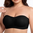 thumbnail image 3 of Byworldtasic Plus Size Strapless Bras for Women Wireless Padded Bandeau Bra Jelly Seamless Non-Slip Invisible Bralette, 3 of 9