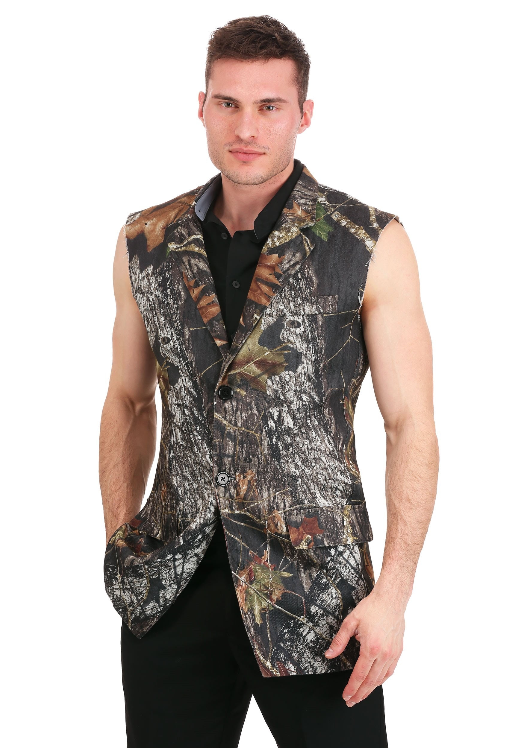 camouflage tuxedo vest