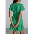 thumbnail image 6 of AURA Womens 2026 Summer Short Dress V Neck Short Sleeve A Line Hollow Out Lace Ruffle Cute Casual Beach Party Dresses, 6 of 8