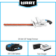 HART 20Volt Cordless 18Inch Hedge Trimmer Kit, (1) 2.0Ah LithiumIon