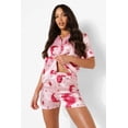 thumbnail image 5 of Womens Satin Short Pajamas Set - Sleepwear Button Down Two-piece Pj Sets Flannel Loungewear, 5 of 6