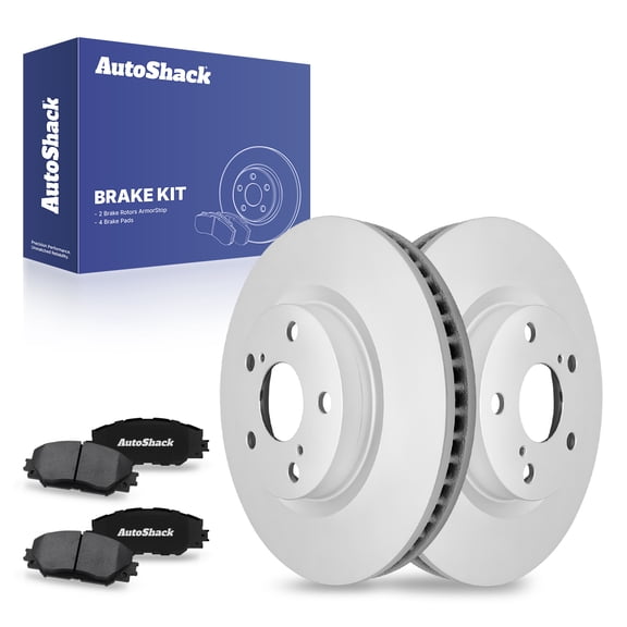 AutoShack Front Brake Rotors Ceramic Brake Pads | Replacement For 2006-2009 Toyota RAV4 2.4L 2.5L 4WD FWD | Coated | 6-PC Brake Kit | ArmorStop