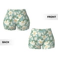 thumbnail image 3 of Sigee Lilies Flowers Print Women's High Waist Workout Shorts - Squat Proof, Tummy Control, Yoga and Gym Activewear-Medium, 3 of 9