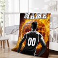 thumbnail image 5 of Personalized Name Basketball Blanket for Boys - 60x50 Inches Throw Size Blanket for Kids, Teens - Cozy, Comfortable Blankets for Bed, Couch - Basketball Themed Blanket Gift for Basketball Team, 5 of 6
