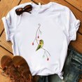 thumbnail image 4 of Puntoco, camiseta de mujer, tops casuales de verano, tops coreanos Harajuku con estampado de pájaros multicolores Puntoco Puntoco-3040, 4 of 9
