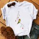 thumbnail image 4 of Puntoco, camiseta de mujer, tops casuales de verano, tops coreanos Harajuku con estampado de pájaros multicolores Puntoco Puntoco-3037, 4 of 9