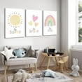 thumbnail image 2 of 3Pcs Rainbow Nursery Canvas Wall Art Be Happy Be Brave Be You Posters Positive Quotes Boho Kids Room Wall Decor Pictures for Boy Girl Bedroom Classroom Playroom Decoration, 12x16in, 2 of 6