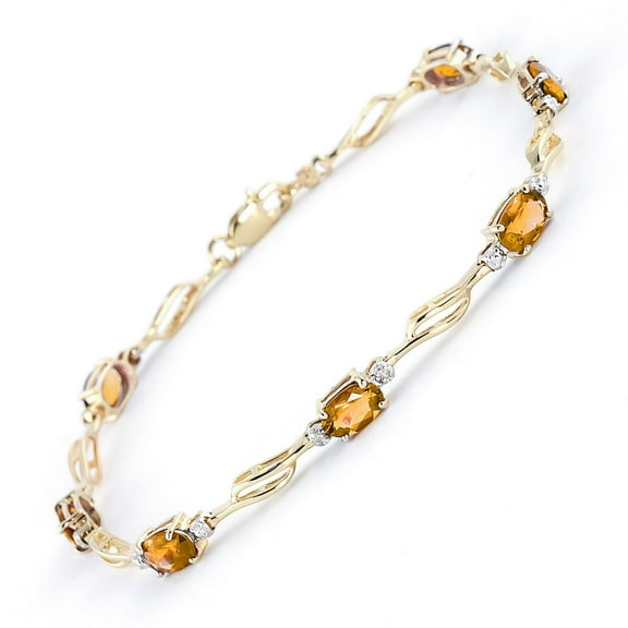Galaxy Gold 3.39 Carat 14k Solid Gold From This Perspective Citrine Diamond Bracelet