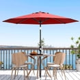 thumbnail image 1 of Parasol de Patio de 10 Pi avec Manivelle et Inclinaison à Bouton-Poussoir, Parasol de Table d'Extérieur Robuste à 8 Baleines pour Cour, Terrasse, Piscine, 1 of 7