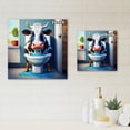 thumbnail image 4 of Designart Cartoon Cow Seating On The Toilet I Canvas Wall Art, 4 of 5