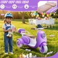 thumbnail image 6 of Farmdex 12V Kids Electric Motorcycle, 2 Seater Ride on Toys, 3 Wheel Ride on Motorcycle with Storage Box, USB, Music, LED Lights, Age 2+, Purple, 6 of 8
