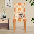 thumbnail image 4 of Yayeee 2 Pack Dining Chair Covers Stretch Parson Chairs Slipcovers Seat Protector, Geometric Pattern, 4 of 6