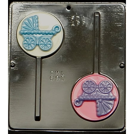 

698 Baby Carriage Lollipop Chocolate Candy Mold