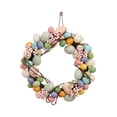 thumbnail image 4 of Easter Colorful Egg Wreath Spring Rabbit Garland Welcome Wall Hanging Handmade Pendants Bunny for Window Party Holiday Fence Decoration 35cm, 4 of 10
