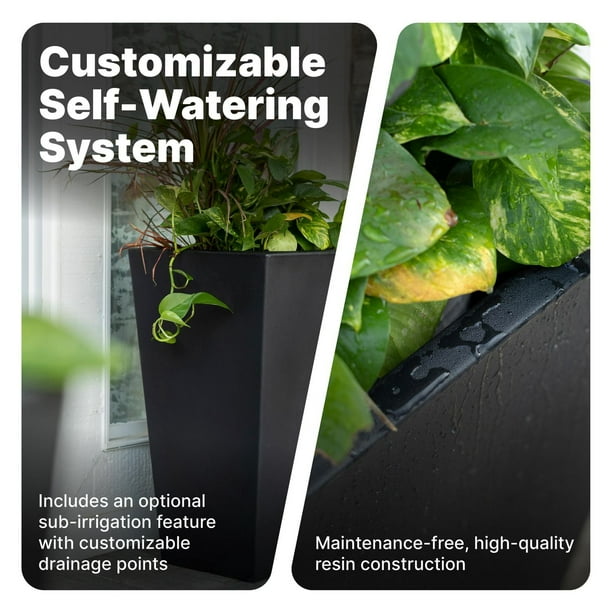 Step2 Tremont Square Tapered Planter Tall (Onyx Black