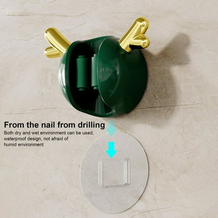 

HOVTOIL Brush Broom Hanger 1 Set Storing Deer Shape Practical Bathroom Sticky Hanging Pipe Hooks