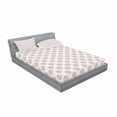 thumbnail image 3 of Abstract Bedding Set with Sheet & Covers, Geometric Pattern with Repeating Big and Small Circles on White Backdrop, Printed Bedroom Decor 2 Shams, 4 Sizes, Pale Pink and Grey, by Ambesonne, 3 of 3
