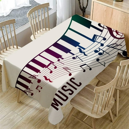 

Huachen Piano Music Pattern Table Cloth Rectangular Tea Table Cover Dining Home Decor