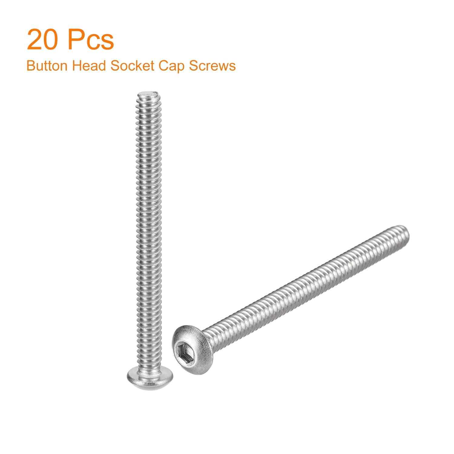 #10-242 button head screws, 20 pieces of 304 stainless steel fasteners hexagon bolts screws, fully threaded hexagon drive screws