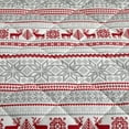 thumbnail image 5 of Dearfoams Super Soft Red Grey Diamond Stitching Reindeer Quilt Set, Full/Queen, 5 of 5