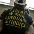 thumbnail image 2 of Combat Iron Apparel™ Fluent In Foul Language And Tiddies Men's T-Shirt Xl / Black, 2 of 4