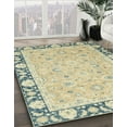 thumbnail image 2 of Ahgly Company Indoor Round Abstract Brown Gold Oriental Area Rugs, 4' Round, 2 of 6