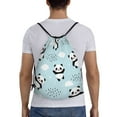 thumbnail image 2 of Kdxio Cute Panda Bear Print Drawstring Backpack Bag,Waterproof Draw String Back Sack, Gym Drawstring Bags Swim Bag For Unisex, 2 of 9