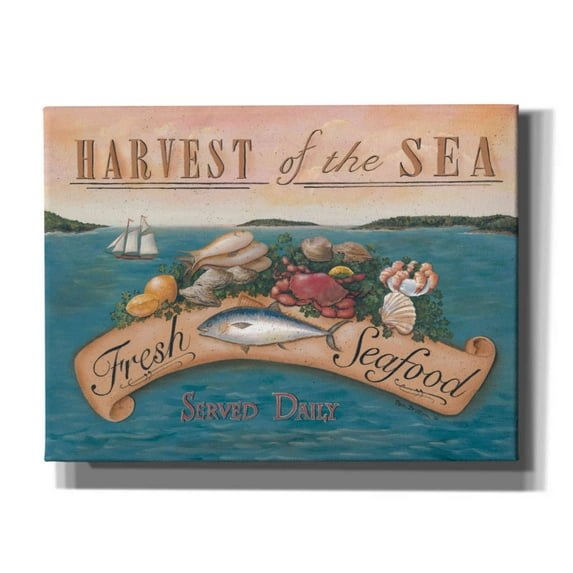 Epic Graffiti 'Fresh Seafood' by Pam Britton, Canvas Wall Art, 16"x12"