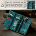 thumbnail image 6 of For Samsung Galaxy Note 20 Ultra Wallet Case,Multi-Functional Retro Leather Purse Flip Cover Zipper Wallet Case with Removable Card Slots Pocket & Detachable Wrist Strap Magnetic Phone Case, Green, 6 of 9
