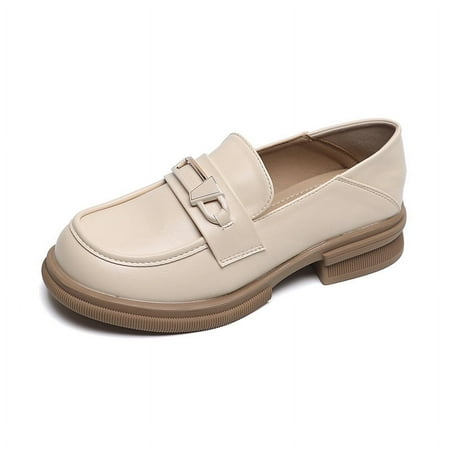 

girl 105-15 loafers women‘s thick-soled British style black soft-soled shoes plus size women‘s shoes 41-43