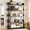 Black Oak, variant on Aheaplus 5-Tier Tall Open Bookshelf, 31.5" Modern Display Bookcase with Top Edge and Pipe Metal Frame,  Standing Book Shelves Metal Storage Rack for Living Room, Home Office, Black Oak