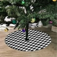 thumbnail image 2 of FMSHPON Houndstooth Black Xmas Christmas Tree Skirt Stand Mat for Holiday Party Decoration Indoor Outdoor 36 inches, 2 of 3