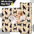 thumbnail image 4 of Celestial Black Cat Beige Pattern Teens Toddler Nap Mat with Pillow, Sleeping Mat Bag for Preschool Daycare 50"x20", 4 of 6